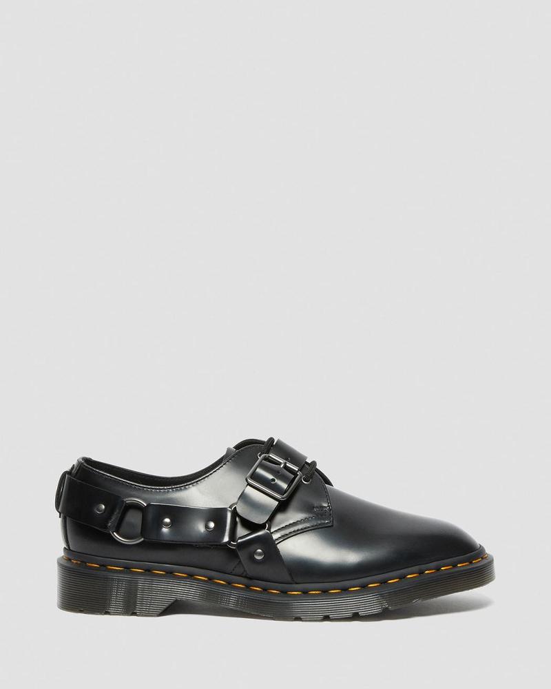 Dr Martens Henree Polished Smooth Lær Spenne Sko Herre Svarte | Norge 235SGL
